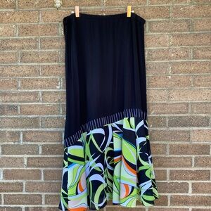 Flounce Maxi Skirt with peplum Hem, Xl